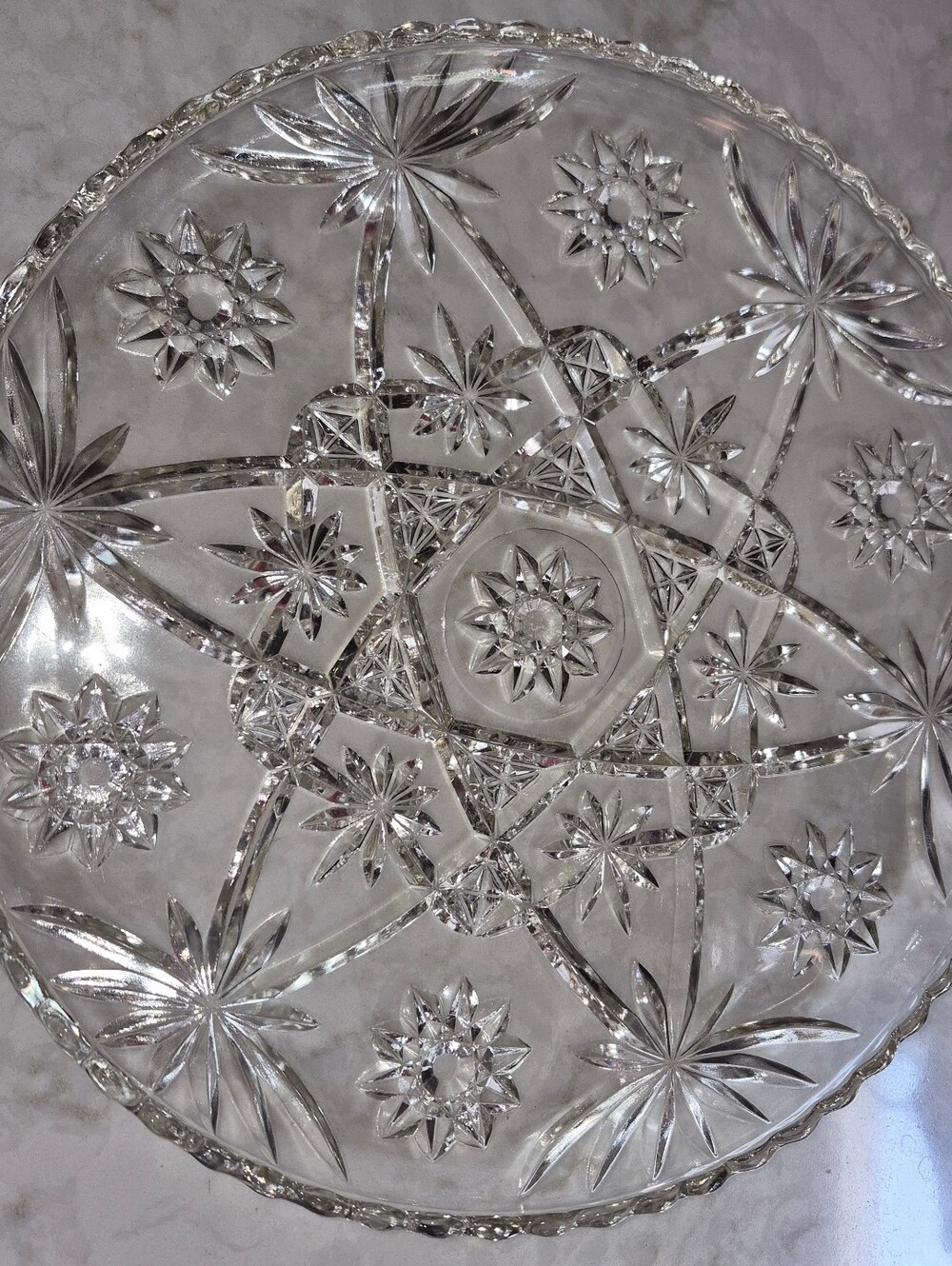 Vintage Anchor Hocking Early American Prescut (EAPC) clear glass Plate/Tray,1960